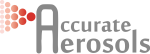Logo for Accurate Aerosols in Cartersville Georgia. Wordmark uses a Large single "A" that is spraying paint particles to the left.
